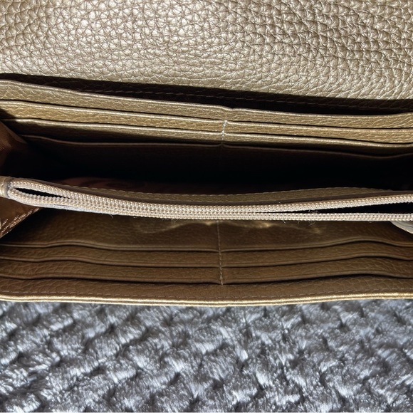 Vintage Brighton Leather Wallet Card Slots Tan Vintage Snap Closure - Picture 3 of 6